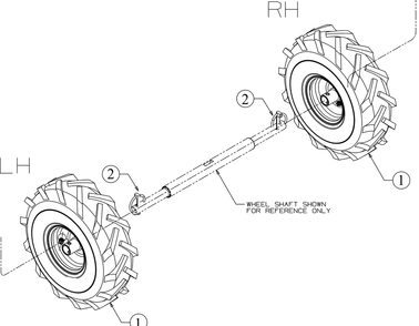 Wheels Diagram and Parts List for RT35 (21A62M8710)(2017) Cub Cadet Tiller